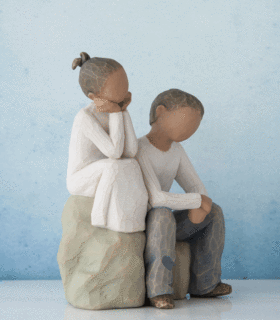 Willow Tree - Brother and Sister (darker skin tone and hair color) - By my side