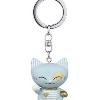 Mani The Lucky Cat Keychain – Light Blue. Gifts for her, lucky gifts